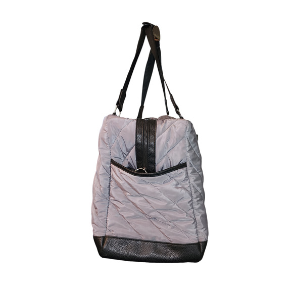 Steve Madden large gray black duffle Bag polyester faux-leather - Picture 5 of 6